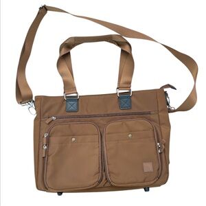 IHKWIP Cargo Tote Bag Mocha Nylon Crossbody Organizer